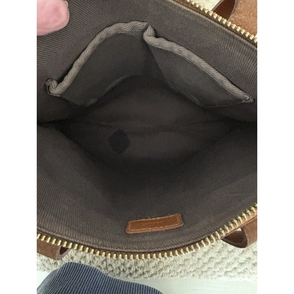 Madewell the Zip Top Transport Tote Bag Small Crossbody in Brown English Leather
